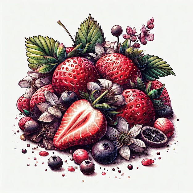 Vector delicious fruity fruit juicy fresh red strawberry strawberries vector art illustration avatar icon