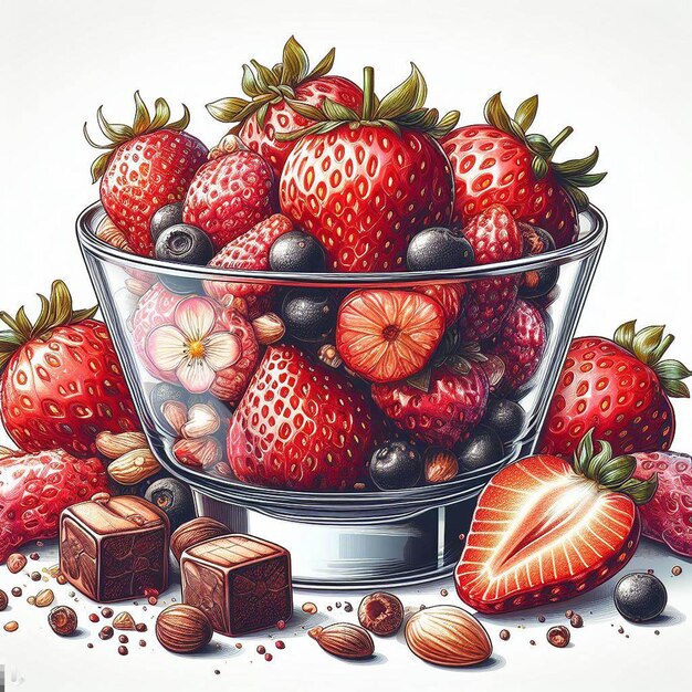 Вкусные фруктовые фрукты сочные свежие красные клубники клубники Векторное искусство Иллюстрация Аватар Икона