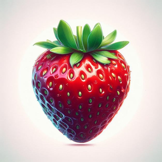 Delicious Fruity Fruit juicy fresh Red Strawberry Strawberries Vector Art Illustration Avatar Icon
