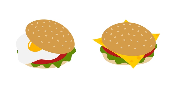 Vector delicious and fun doodle burgers are perfect for your summer gatherings and celebrations