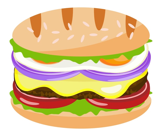 Delicious Hamburger element creation Food illustration graphic design