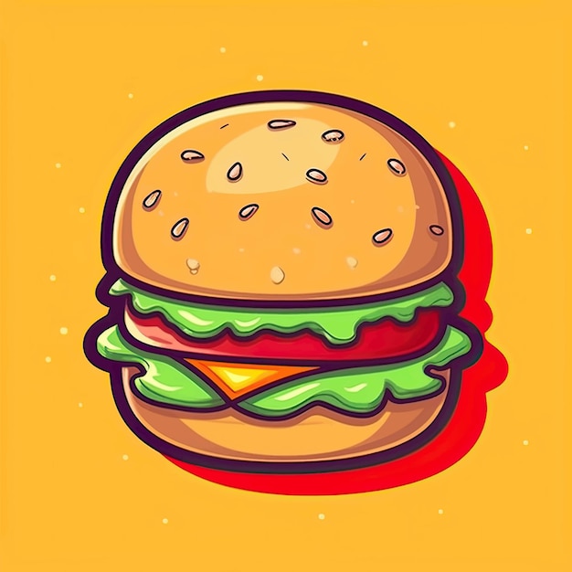 delicious hamburger Vector illustration