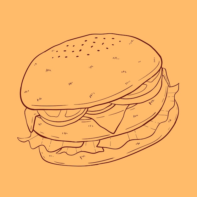 Vector delicious hand drawn fast food