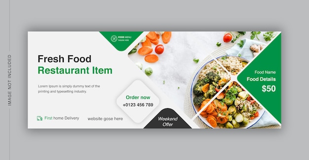 delicious healthy food recipe Facebook cover design