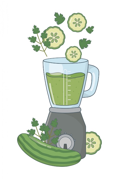 Delicious healthy smoothie cartoon