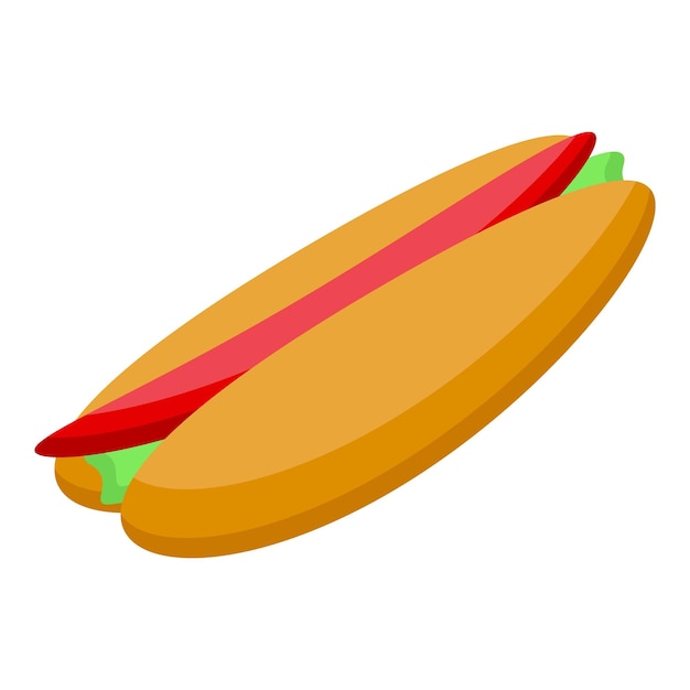 Vector delicious hot dog with ketchup lying on a white surface