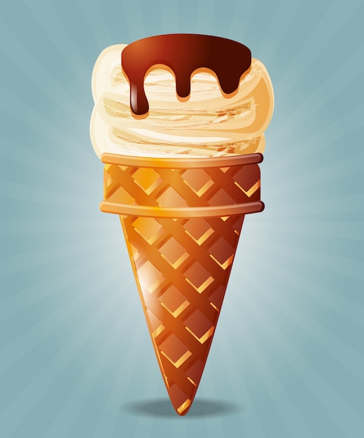 Delicious ice cream cone