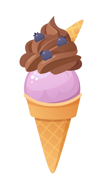 おいしいアイスクリームのイラスト。孤立したオブジェクト