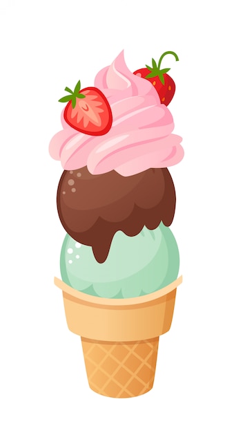 Delicious Ice Cream    illustration. Isolated object