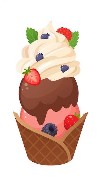 delicious ice cream    illustration. isolated object