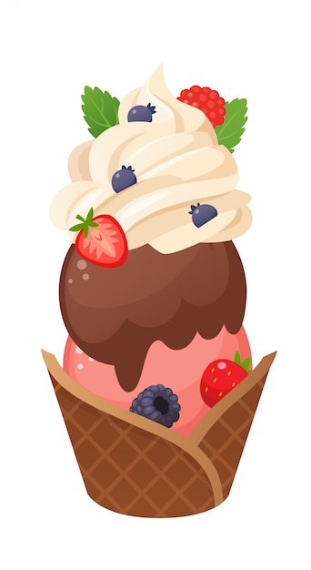 Illustrazione deliziosa del gelato. oggetto isolato