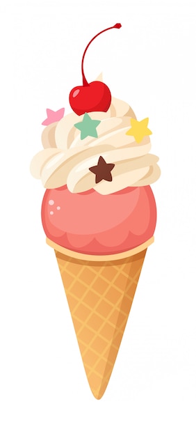 Вкусное мороженое иллюстрации. изолированный объект