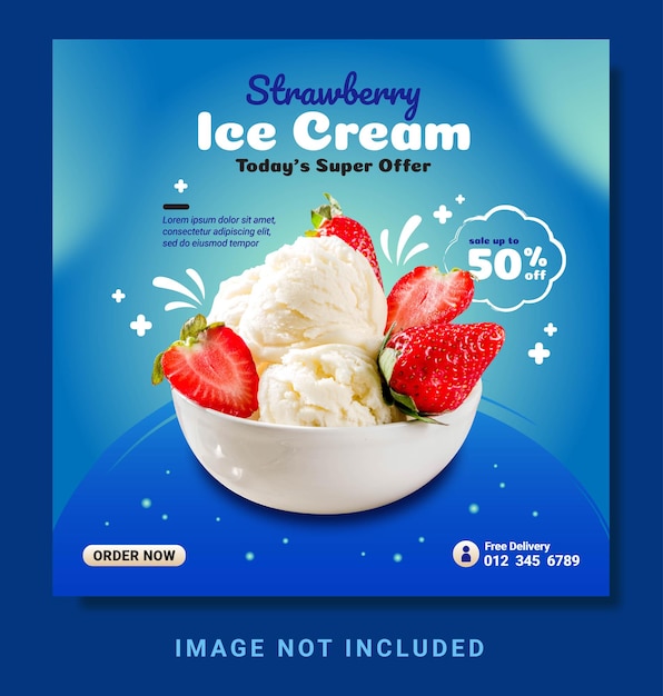 Delicious ice cream instagram post social media template