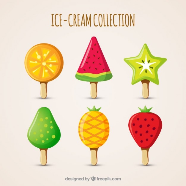 Delicious ice-creams with different shapes