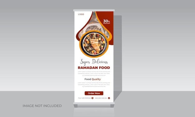 Delicious Iftar ramadan Special food roll up banner stand template