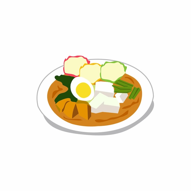 美味しいインドネシアのメドレー GadoGado ベクトルイラスト