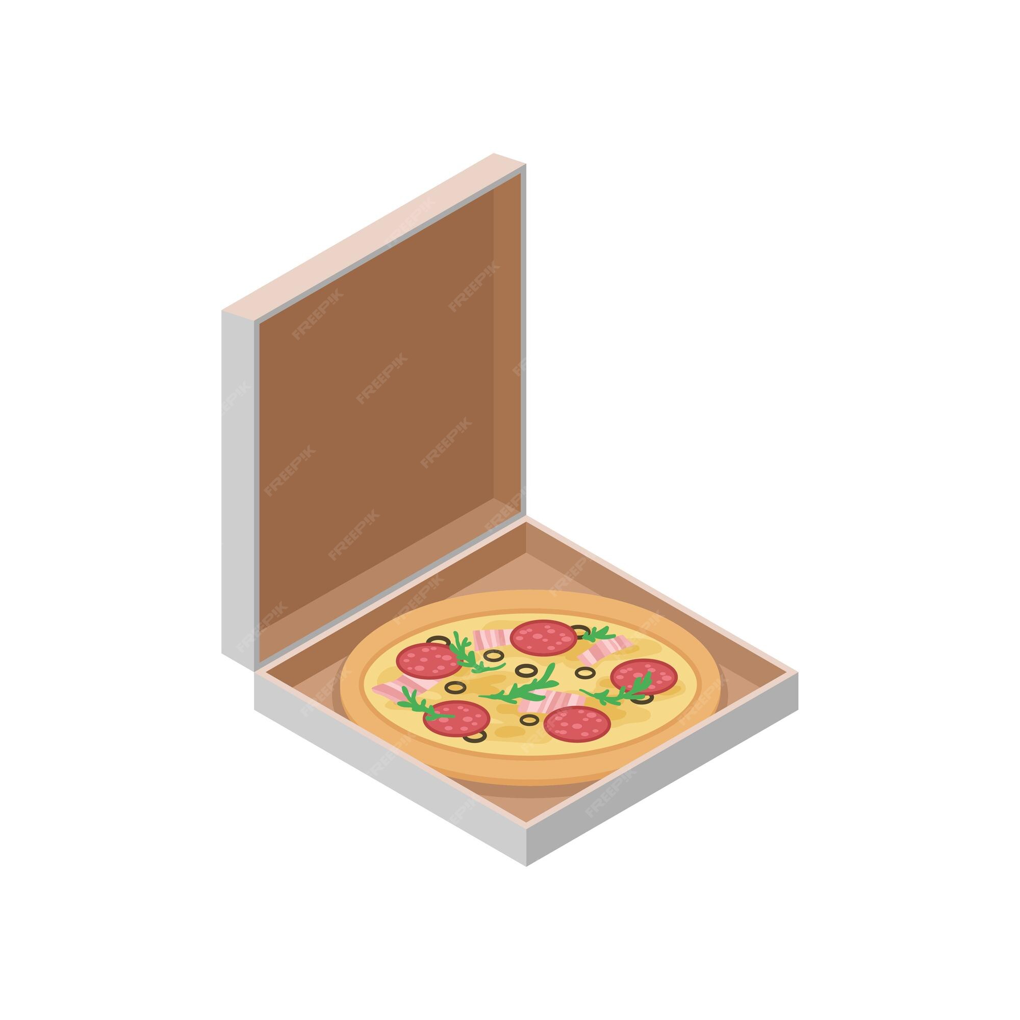 Premium Vector  Pizza in cardboard box food delivery hot italian