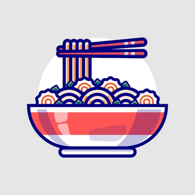 Delicious Japanse Ramen Illustratie Food and Beverage Illustratie Concept