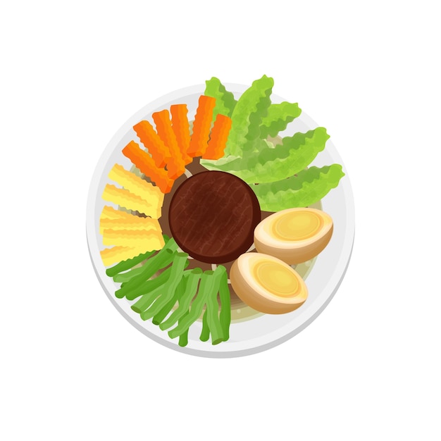 Вкусный говяжий стейк по-явански Selat Solo Vector Illustration Logo