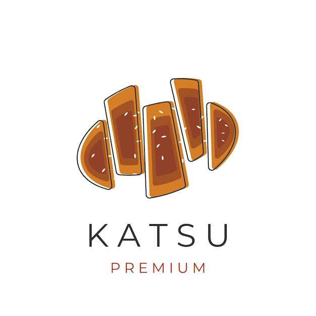 Delicious Katsu Line Art Illustratie Logo