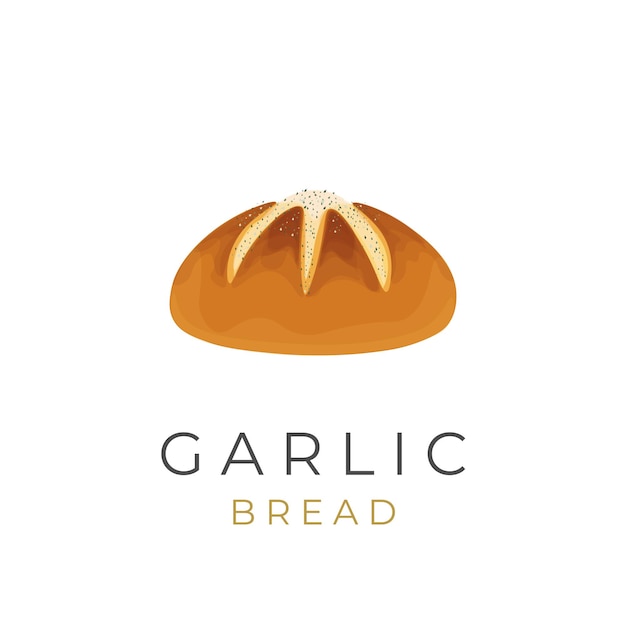 Delizioso logo dell'illustrazione del pane all'aglio coreano