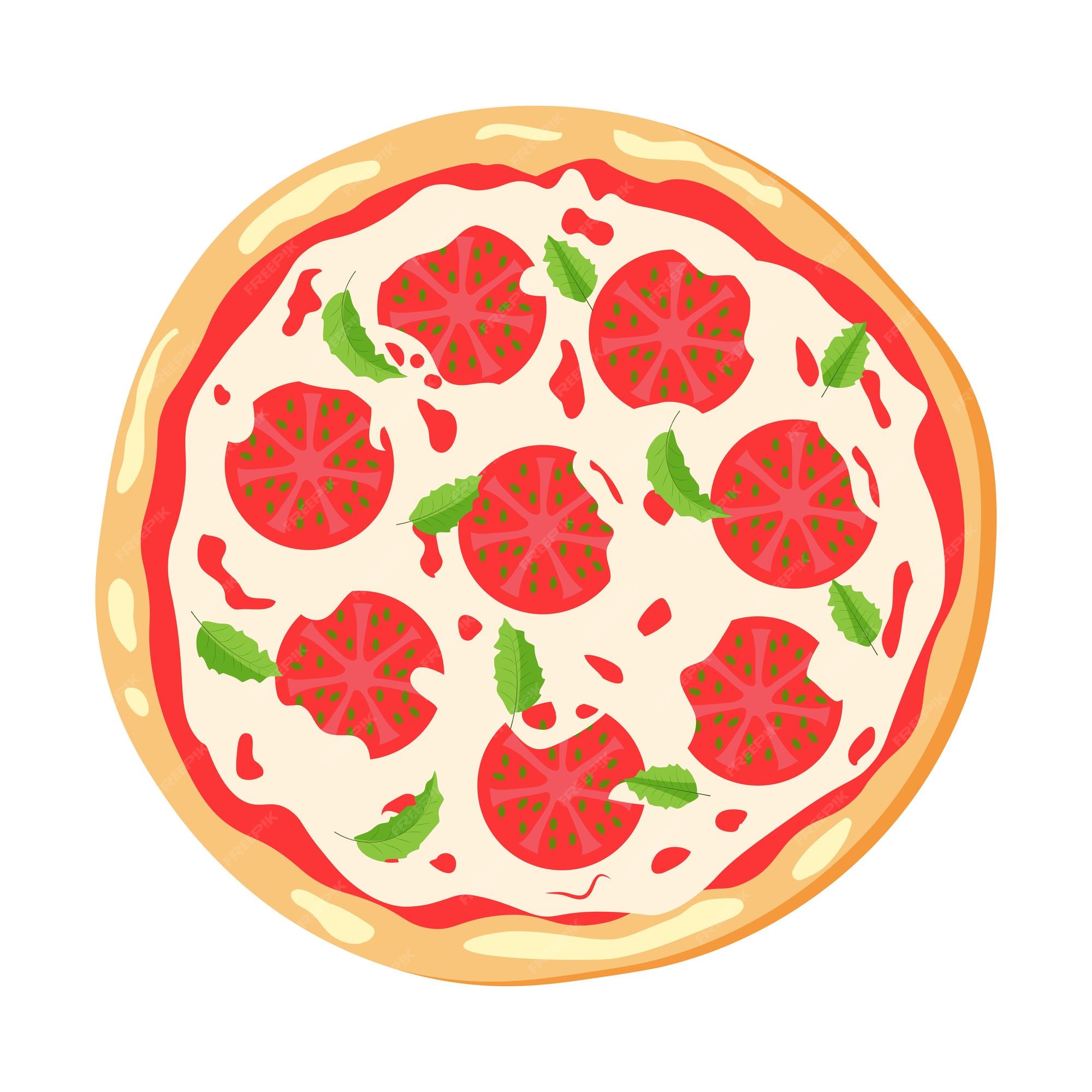 Premium Vector Delicious margarita pizza fast food illustration