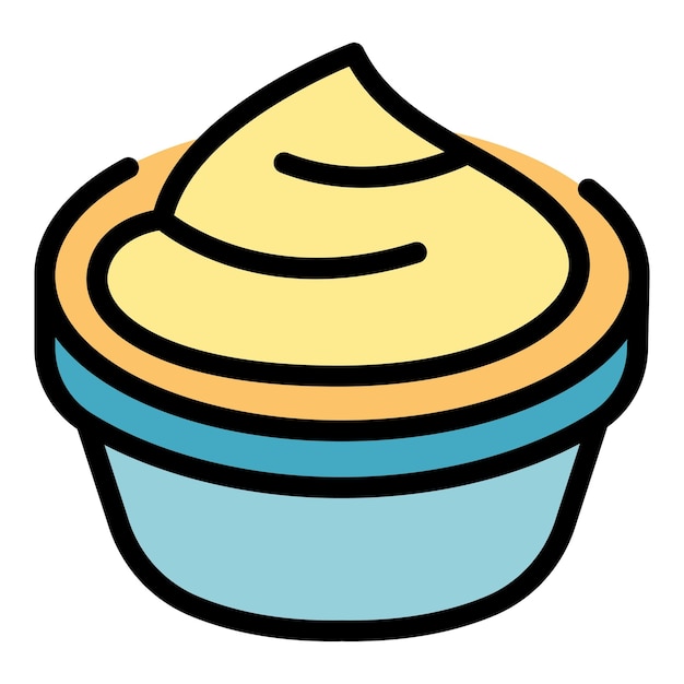 Delicious mashed potatoes icon outline delicious mashed potatoes vector icon color flat isolated