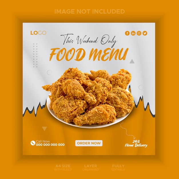Delicious menu food social media post template for food promotion banner templates