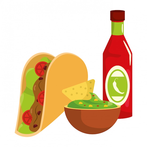 Vector delicious mexican food cartoon