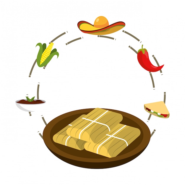 Vector delicious mexican food cartoon