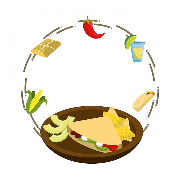 Vector delicious mexican food cartoon