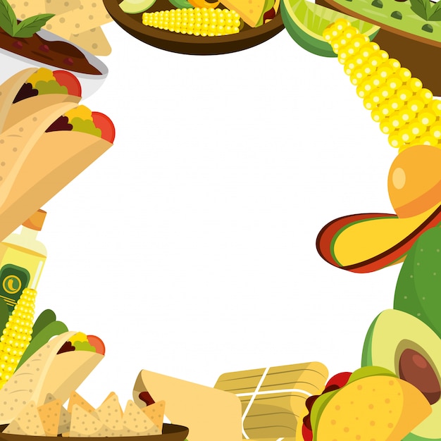 Vector delicious mexican food cartoon