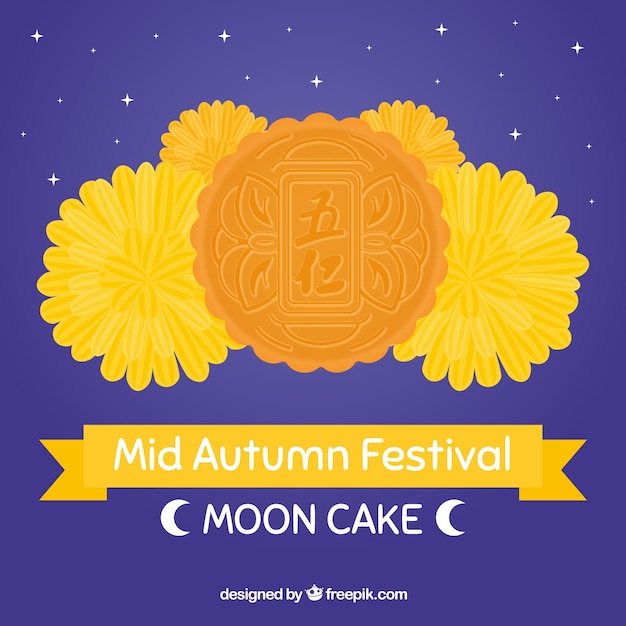 Vector delicious moon cake of mid autumn festival