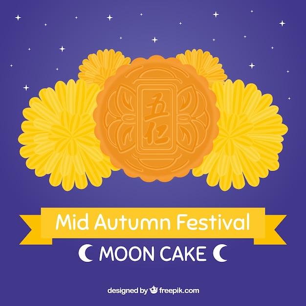 Vettore deliziosa torta di luna di metà autunno festival