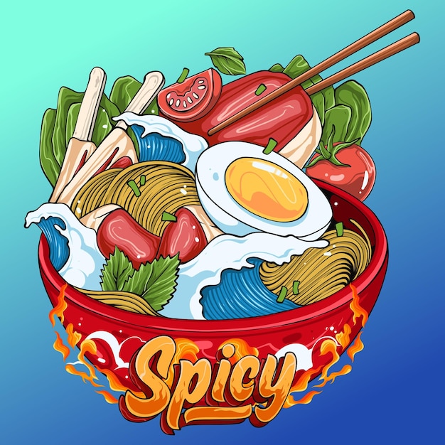 Vector delicious noodle illustration