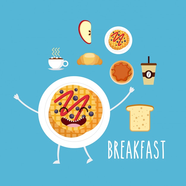 Delicious and nutritive breakfast character