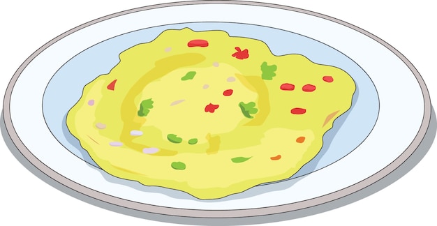 Vector delicious omelet in a plate