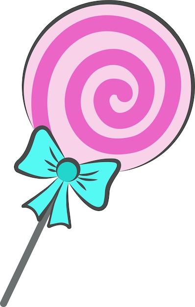 Delicious Pink Lollipop Isolated on a White Background,Vector Illustration