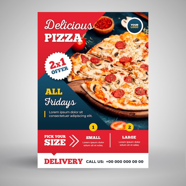 Delicious pizza flyer template