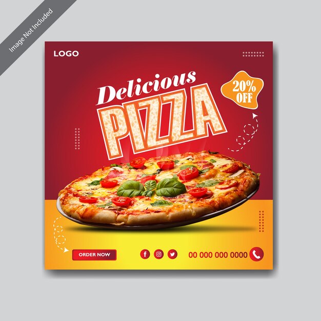 Delicious Pizza Food design social media post