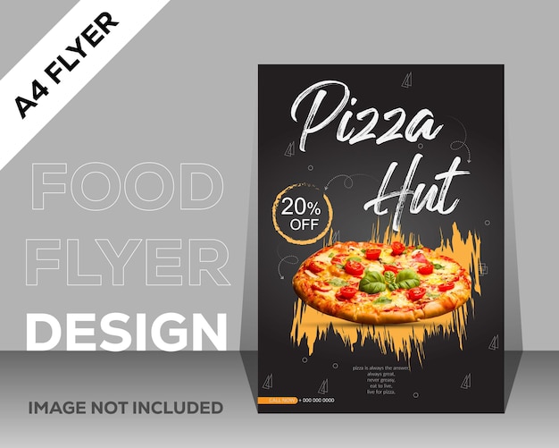 Vettore deliziosa pizza food layout a4 volantino design