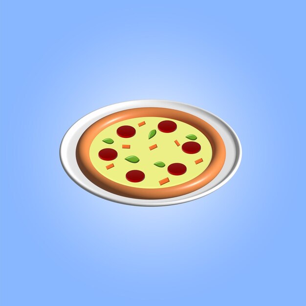 Vector delicious pizza italia 3d