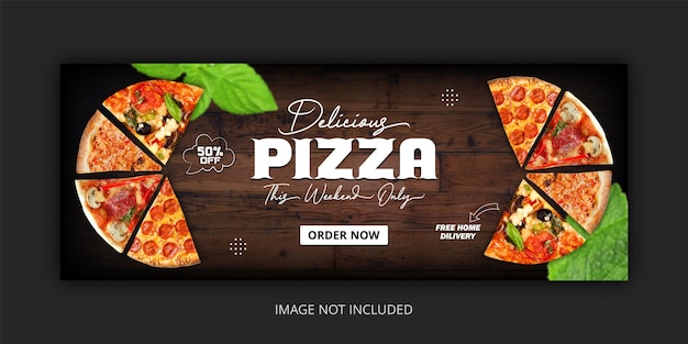 Delicious pizza sale promotion web banner template