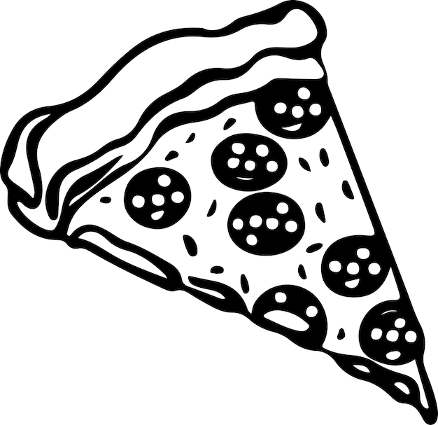 Delicious Pizza Slice Icon Isolated on White Background