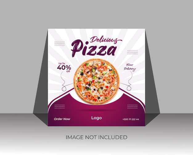 Vettore deliziosa pizza social media banner template design