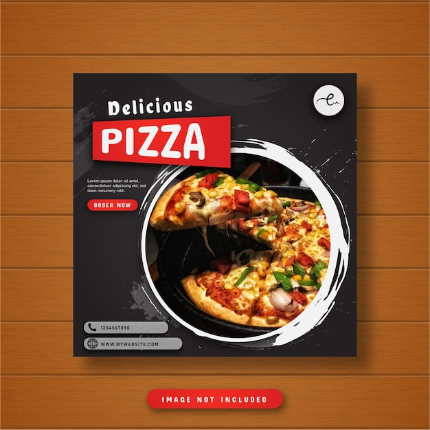 Vector delicious pizza social media post banner