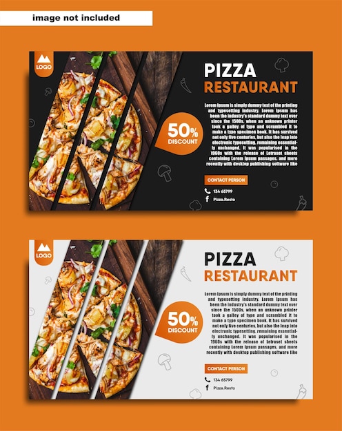 Vector delicious pizza web banner template