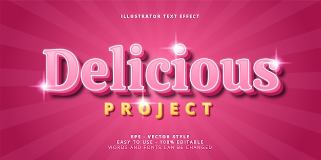 Delicious Project Editable Text Effect