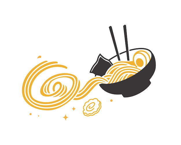 Vector delicious ramen noodles design