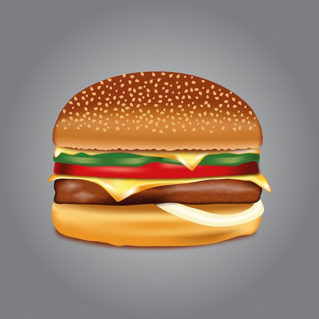 Delicious realistic burger